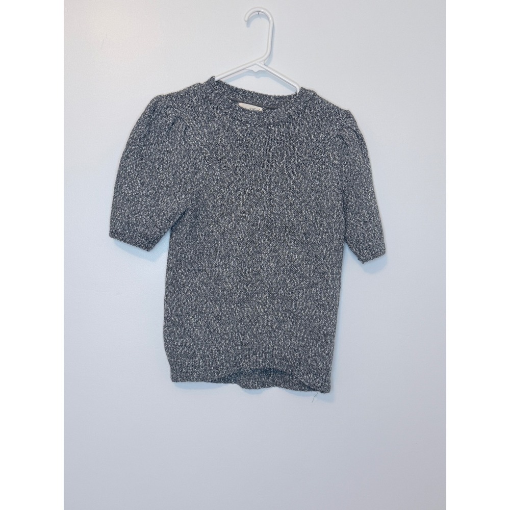 Universal Thread Gray Marled Short Sleeve Puff Sleeve Knit Sweater XS